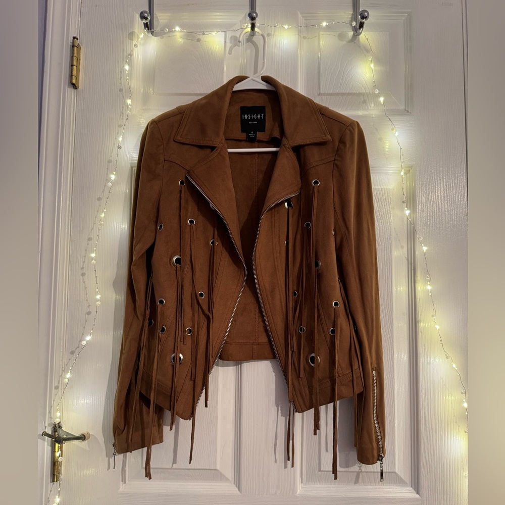 Brown Suede Jacket with Fringe